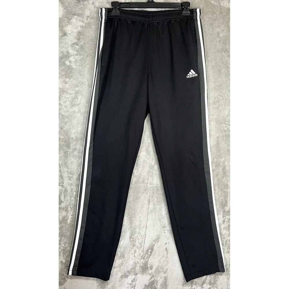 Adidas Soccer Warmup‎ M Football Men's Black Track Logo Stripes Activewear